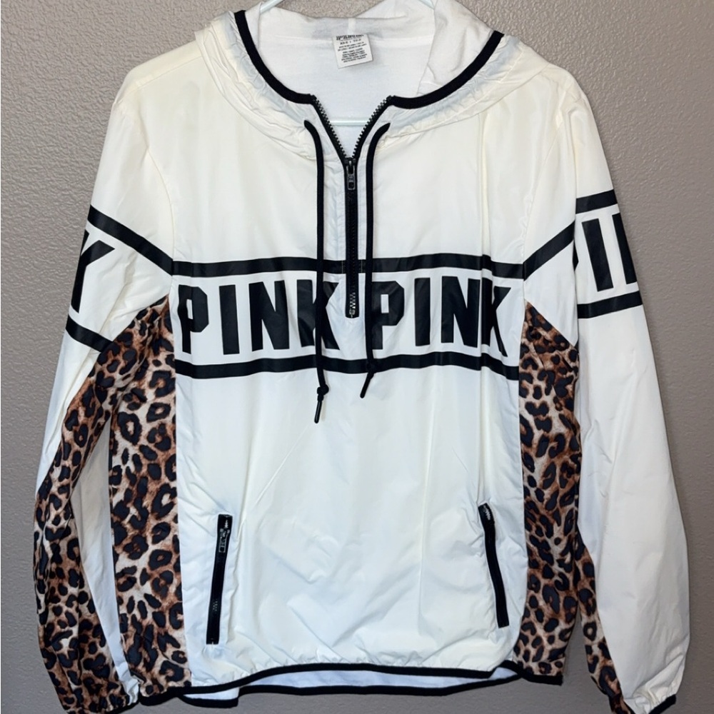 PINK Victoria's Secret White Zip-Up Hoodie